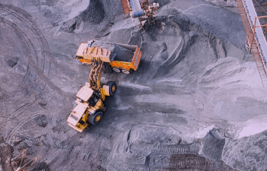 Mining operations aerial view